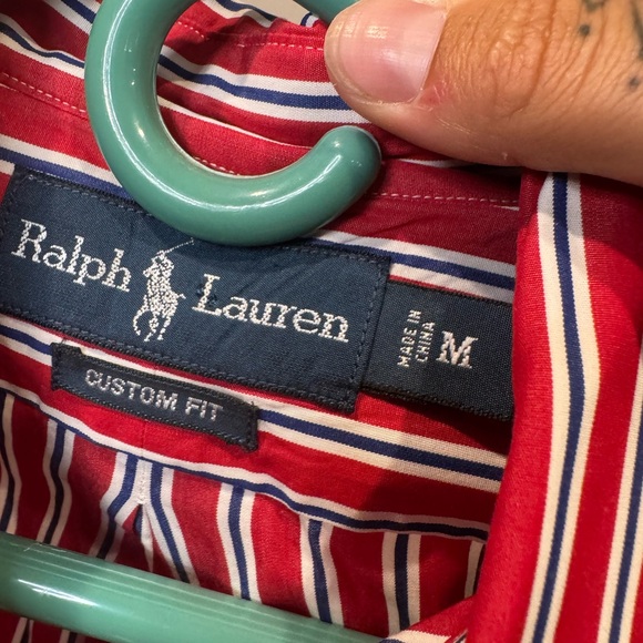 Ralph Lauren Red and Blue Striped Shirt - Picture 1 of 2